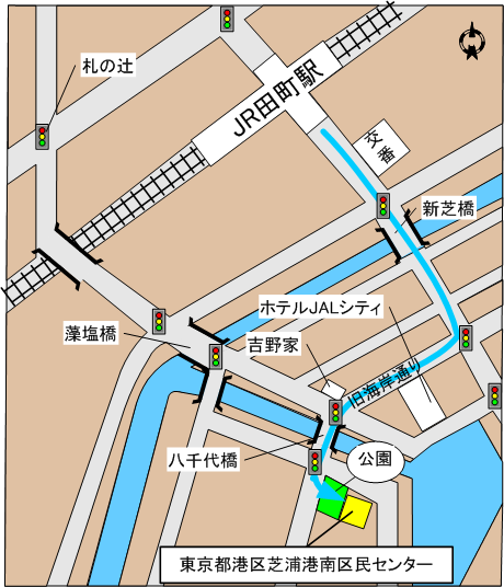 東京都港区芝浦港南区民センターご案内の案内図